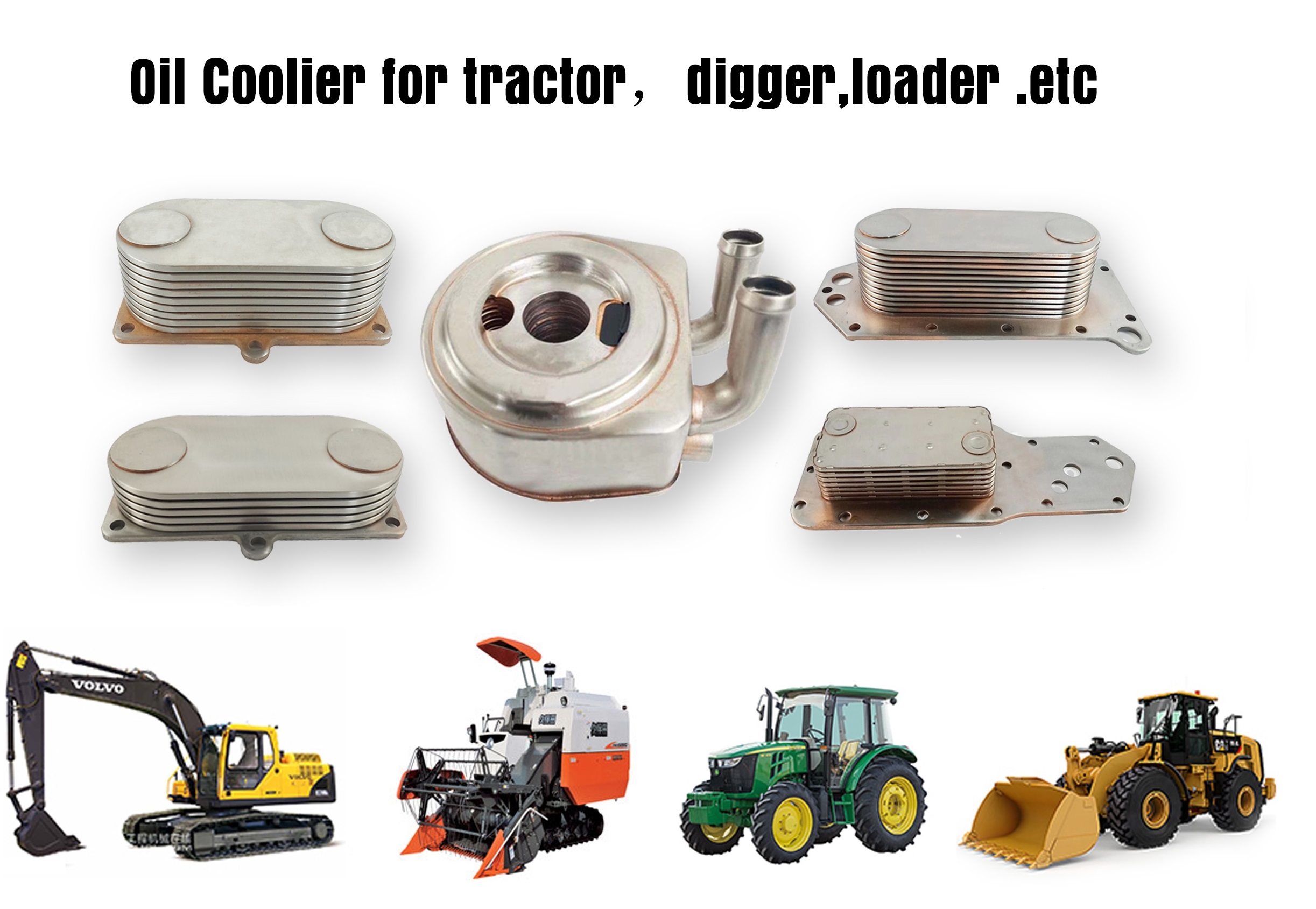 Oil cooler for tractor ,Farm machines, harvesters, etc.