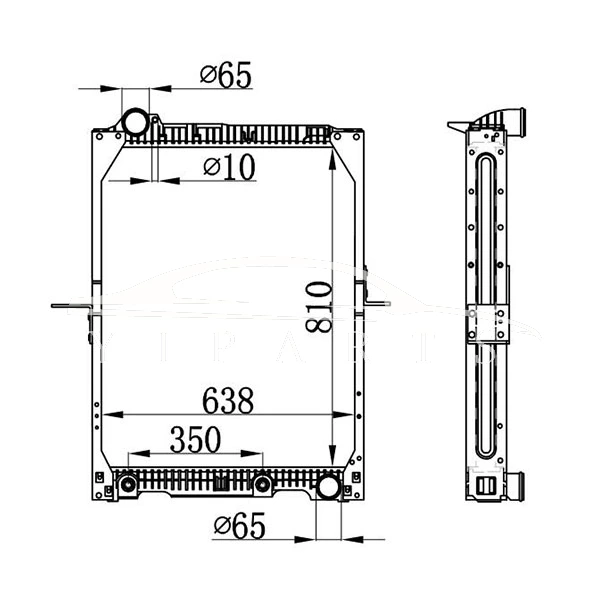MERCEDES-BENZ NG90 RADIATOR AT 652.501.16.01 NISSENS 62646A