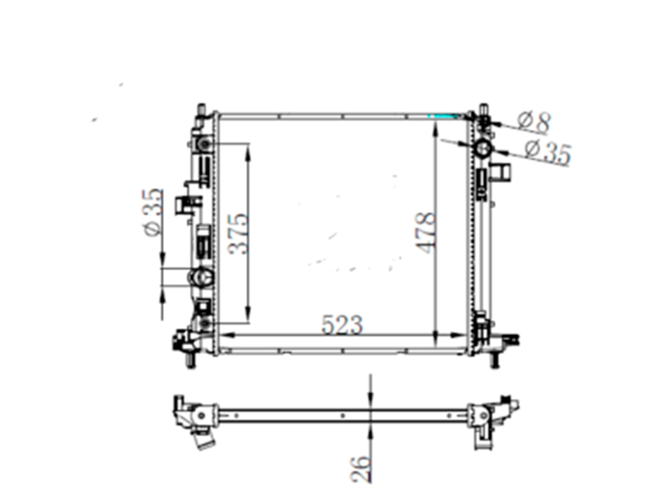 CAR RADIATOR 23452329 FOR Chevrolet Camaro 2.0L 4Cyl  3.6L V6(16-18)